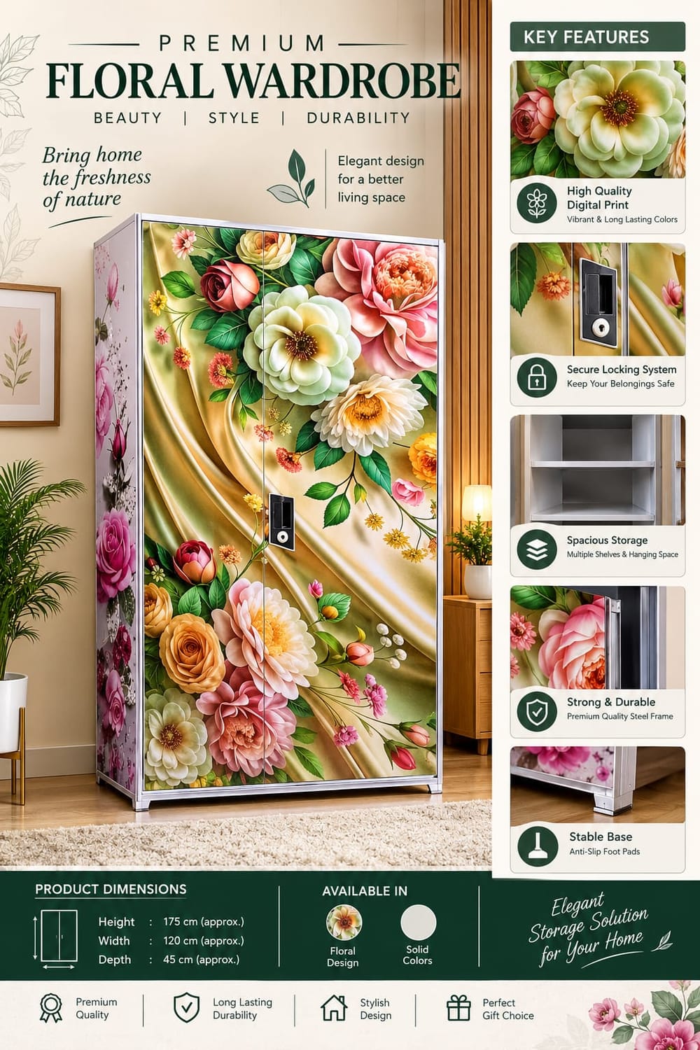 Premium Floral Wardrobe — Garden Bouquet