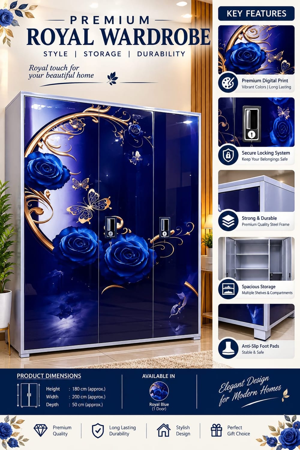 Premium Royal Wardrobe — Royal Blue Rose